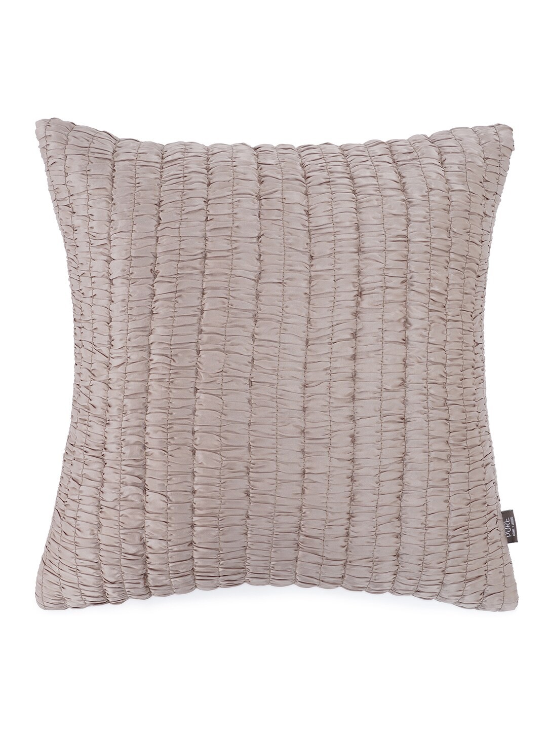 

Pure Home and Living Beige Self Design Cotton Square Cushion Cover