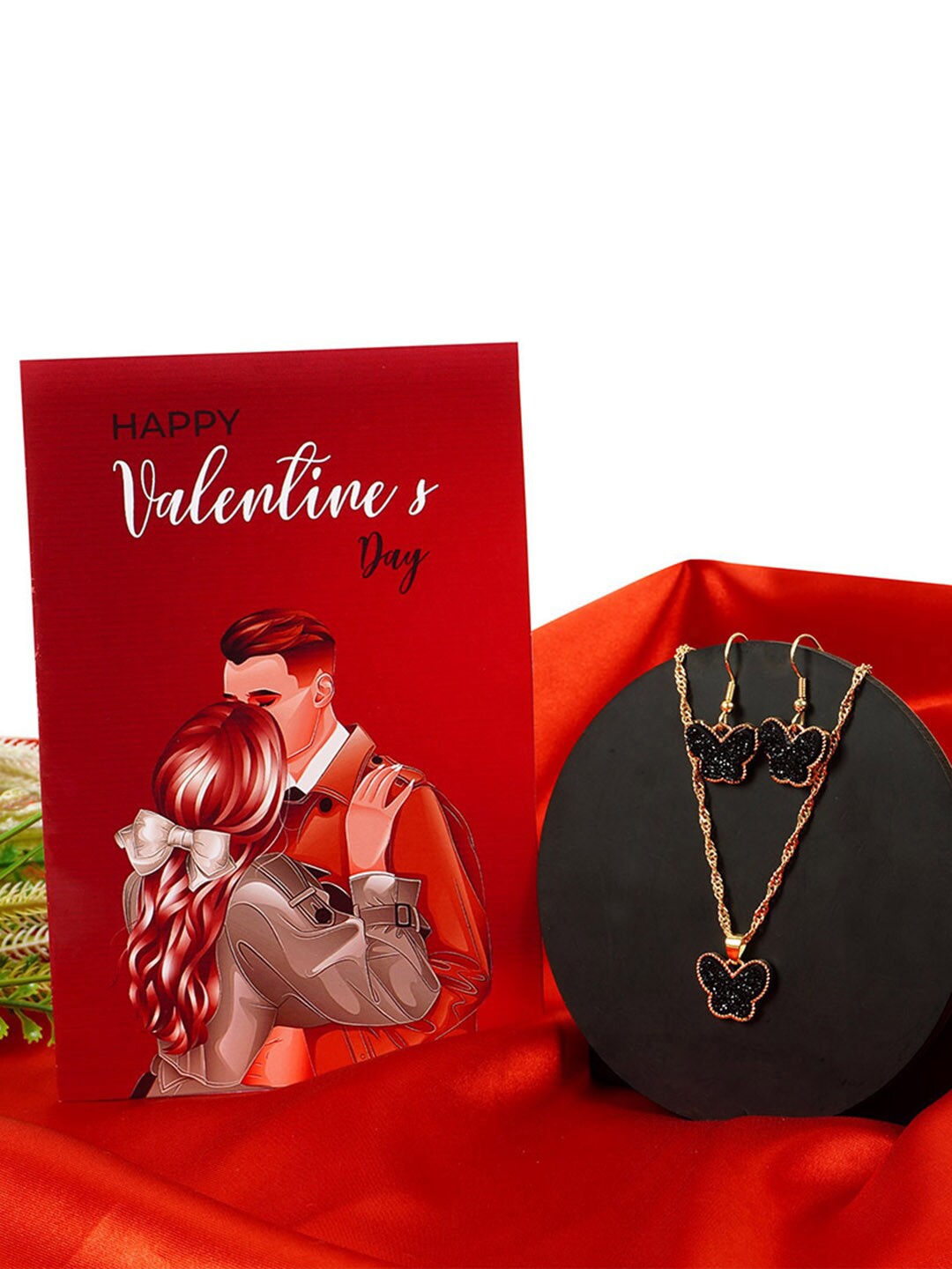 

Ferosh Gold-Plated Stone Studded Jewellery Set, Black