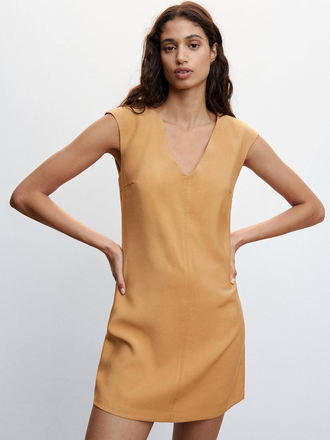 

MANGO A-Line Dress, Beige