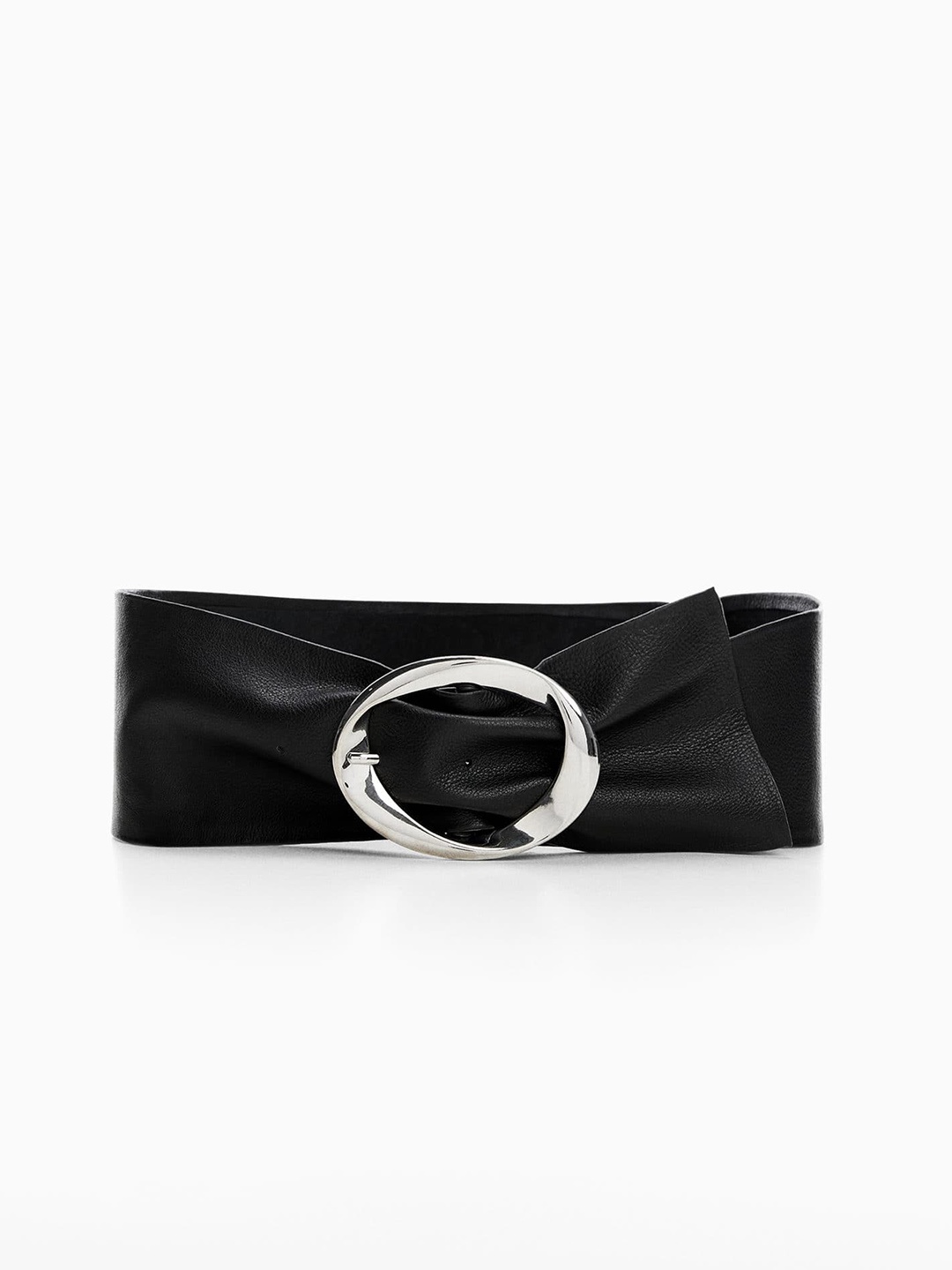 

MANGO Women Leather Sustainable Belt, Black