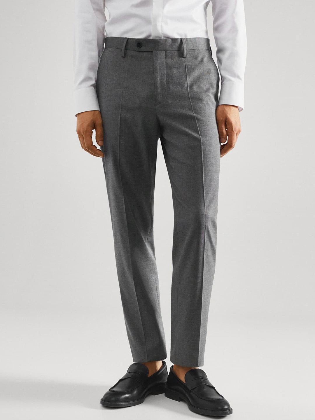 

MANGO MAN Sustainable Slim Fit Trousers, Charcoal