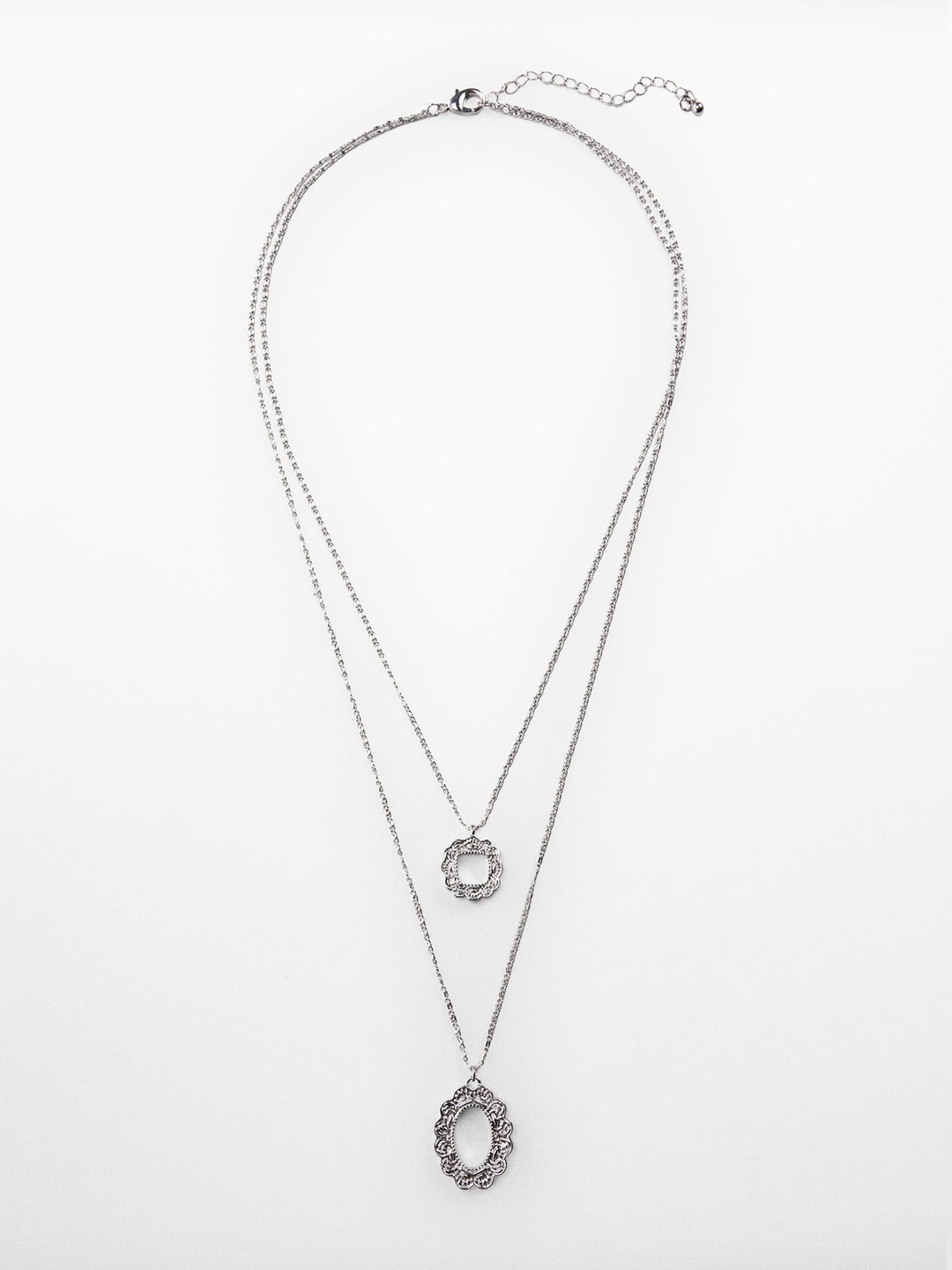 

MANGO Textured Layered Necklace, Silver