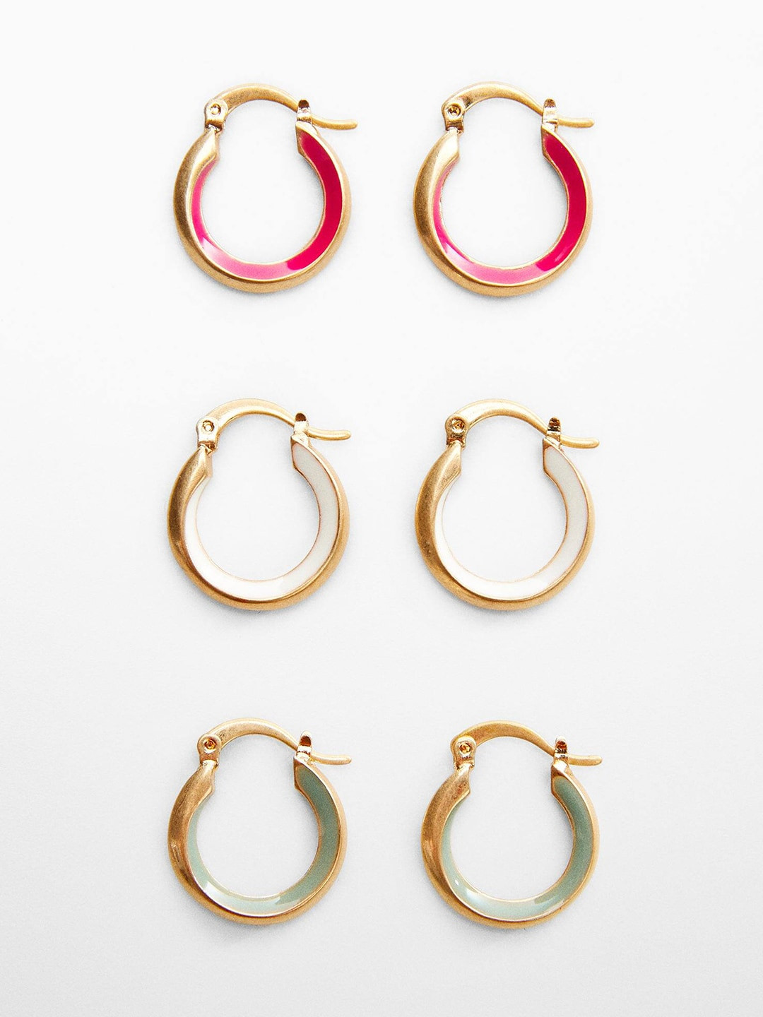 

MANGO Women Set Of 3 Hoop Earrings, Gold