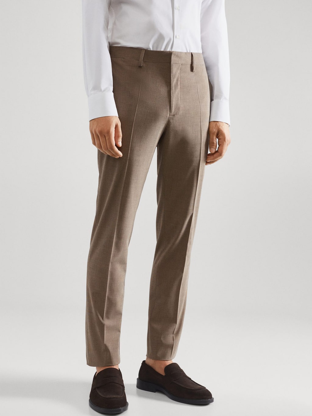 

MANGO MAN Sustainable Slim Fit Trousers, Beige