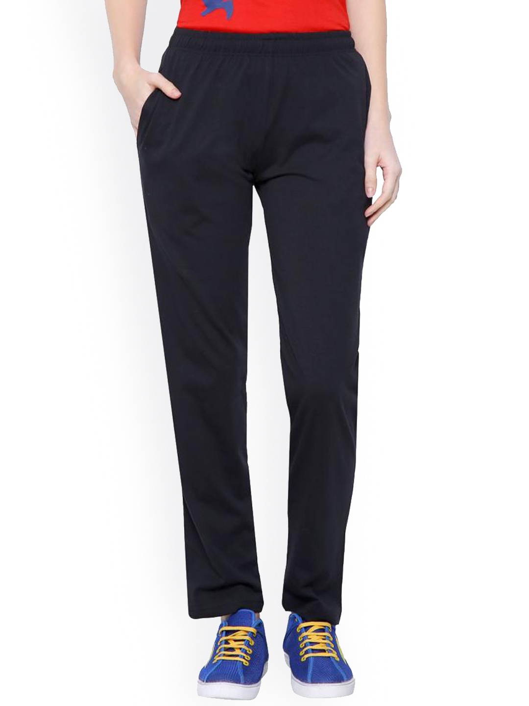 

DYCA Women Cotton Straight Fit Track Pants, Black
