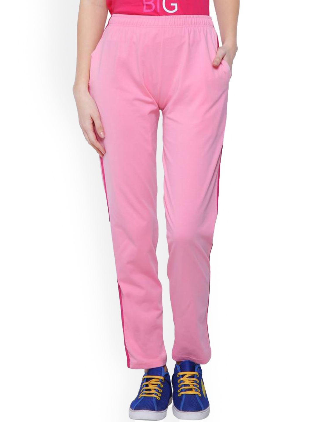 

DYCA Women Straight Fit Cotton Track Pants, Pink