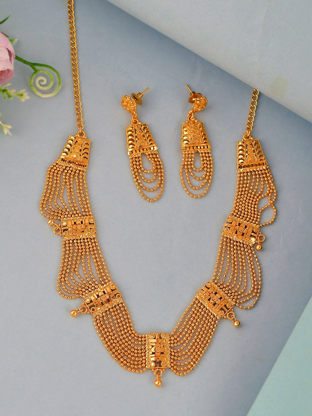 

Silvermerc Designs Gold-Plated Layered Jewellery Set