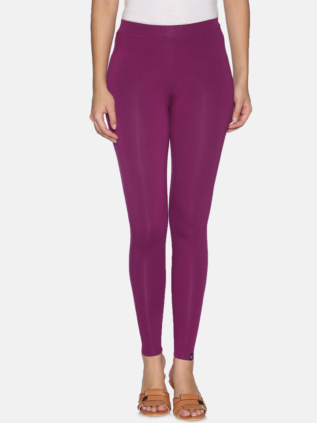 

TWIN BIRDS Mid Rise Ankle-Length Leggings, Purple