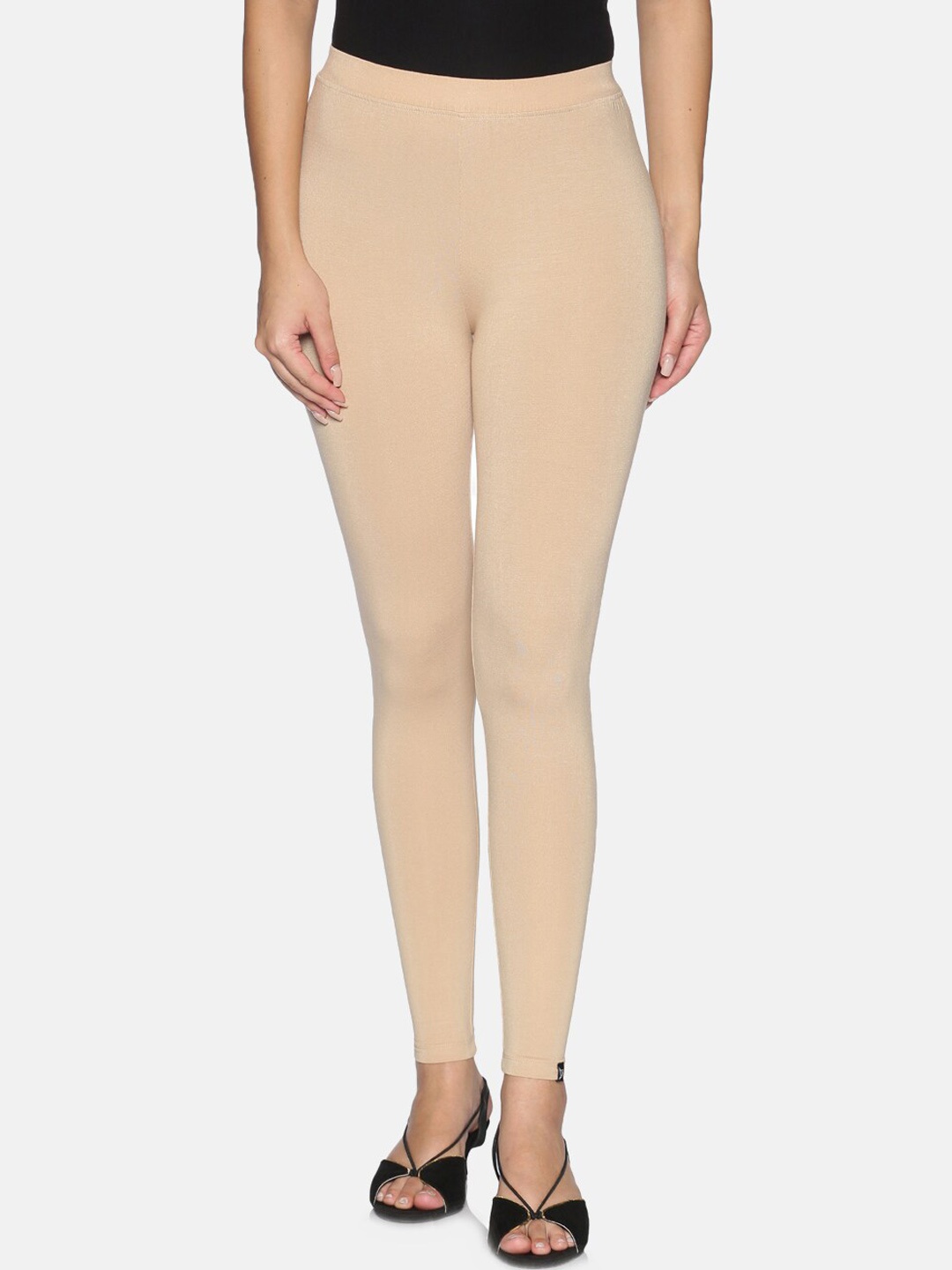 

TWIN BIRDS Women Solid Super Stretch Viscose Ankle Length Leggings with dupatta, Beige