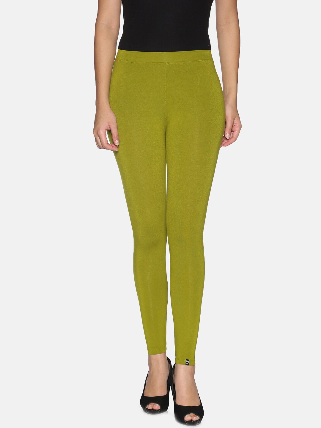 

TWIN BIRDS Women Solid Super Stretch Viscose Ankle Length Leggings with dupatta, Olive