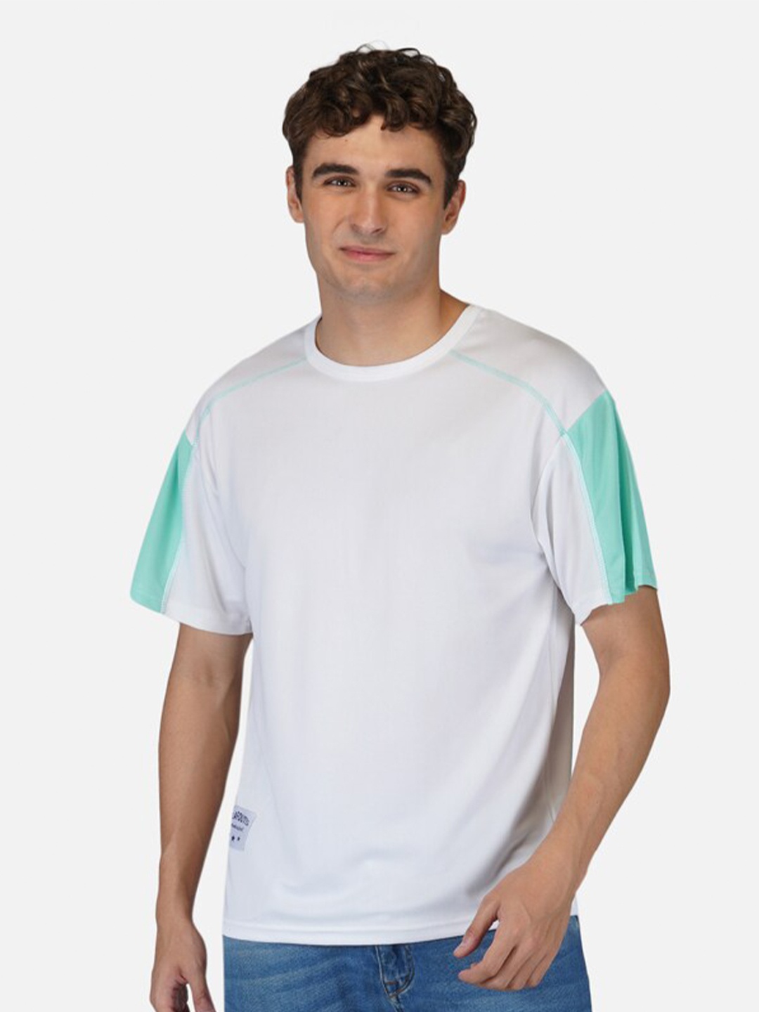 

CLAFOUTIS Men Drop Shoulder Sleeve T-shirt, White