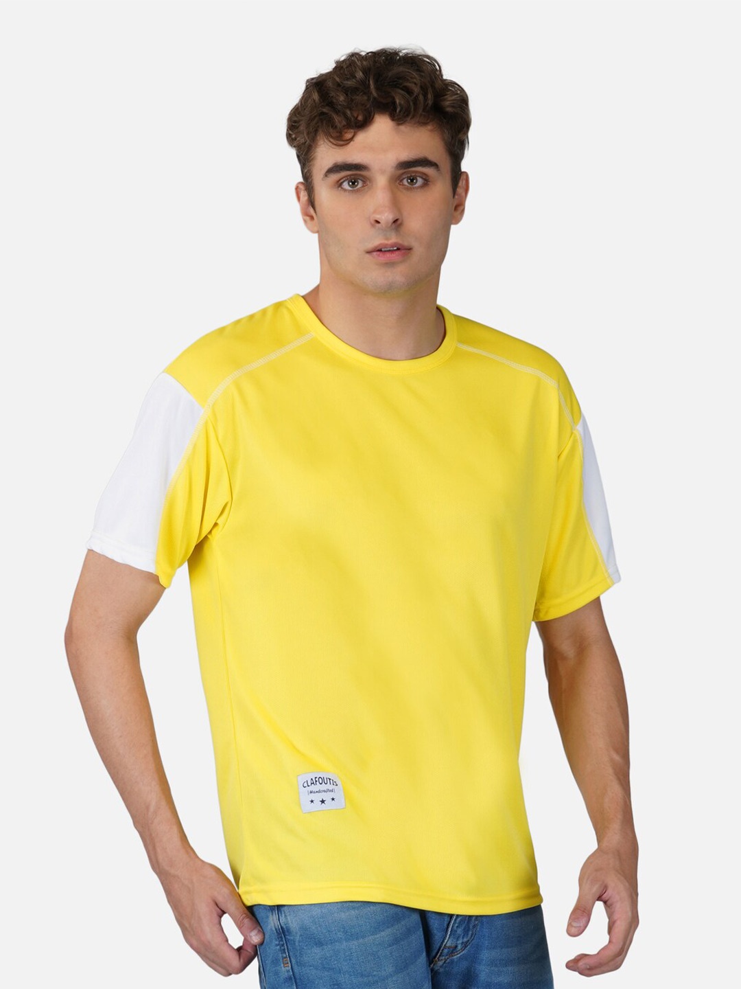 

CLAFOUTIS Men Round Neck T-shirt, Mustard