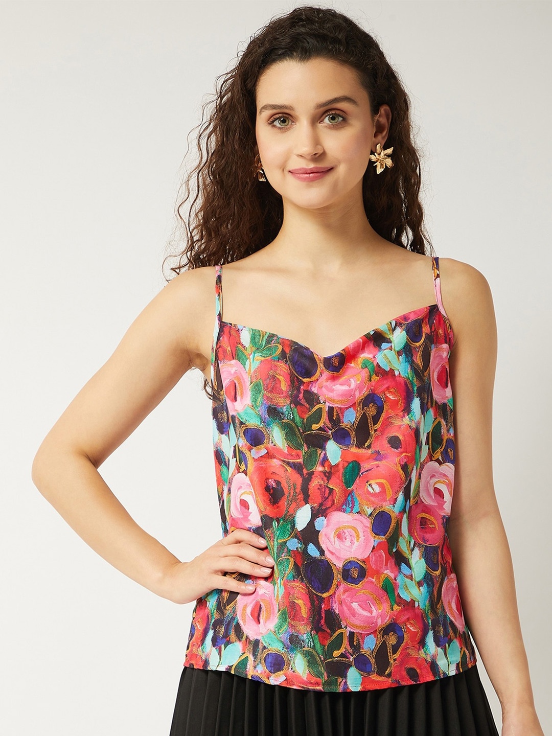 

Zima Leto Floral Print Top, Red