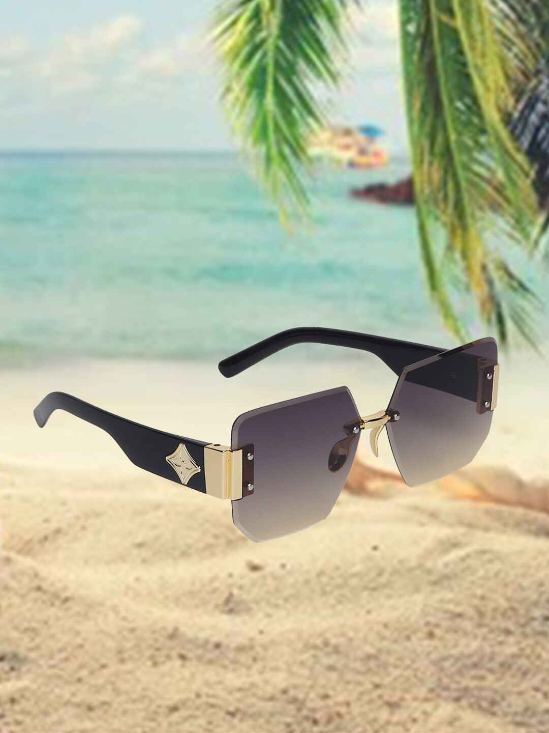 

CELEBRITY SUNGLASSES Lens & Other Sunglasses with UV Protected Lens, Black