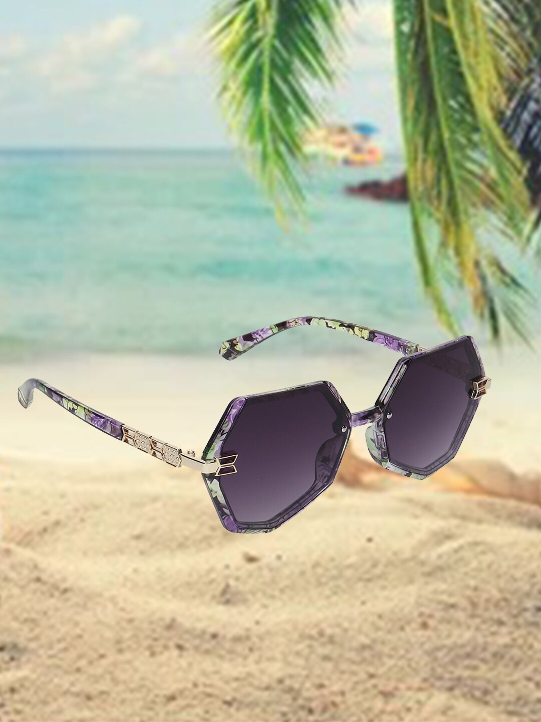 

CELEBRITY SUNGLASSES Oversized Sunglasses With UV Protected Lens CLSG-5215-08, Purple