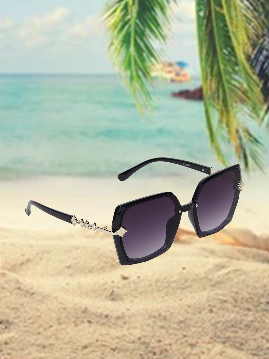 CELEBRITY SUNGLASSES Other Sunglasses with UV Protected Lens- CLSG-5218-01, Black