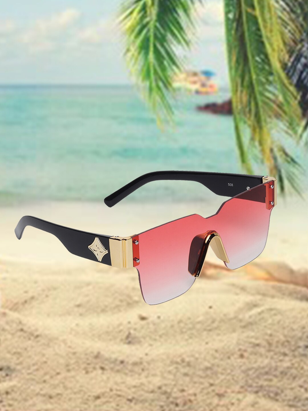 

CELEBRITY SUNGLASSES Lens & Sunglasses With UV Protected Lens CLSG-508-04, Red