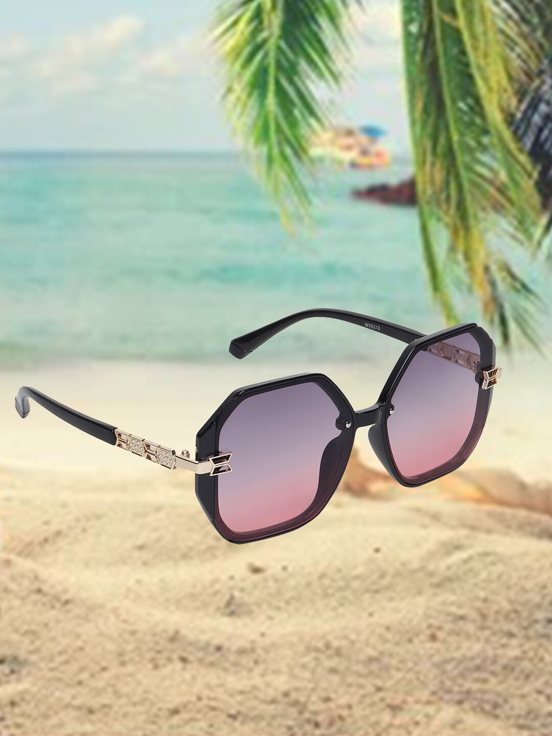 

CELEBRITY SUNGLASSES Lens & Square Sunglasses with UV Protected Lens, Purple