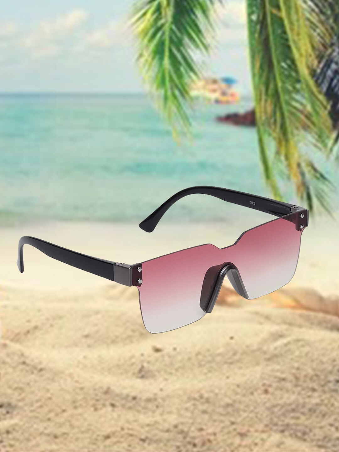 

CELEBRITY SUNGLASSES Lens & Shield Sunglasses with UV Protected Lens, Pink