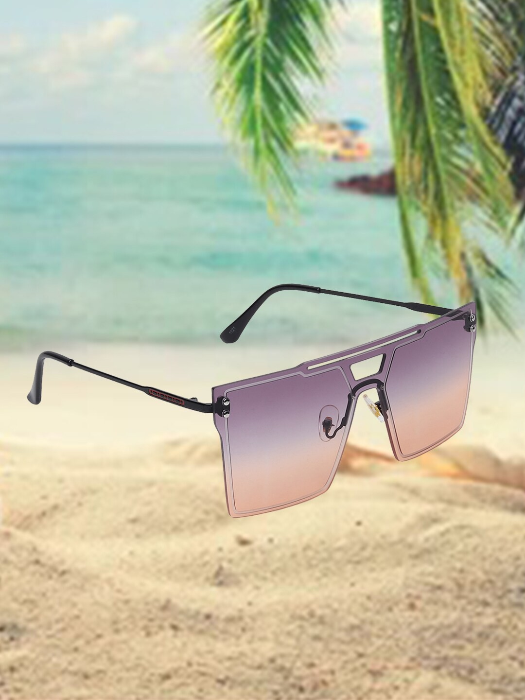 

CELEBRITY SUNGLASSES Lens & Full Rim Square Sunglasses With UV Protected Lens CLSG-1121-04, Purple