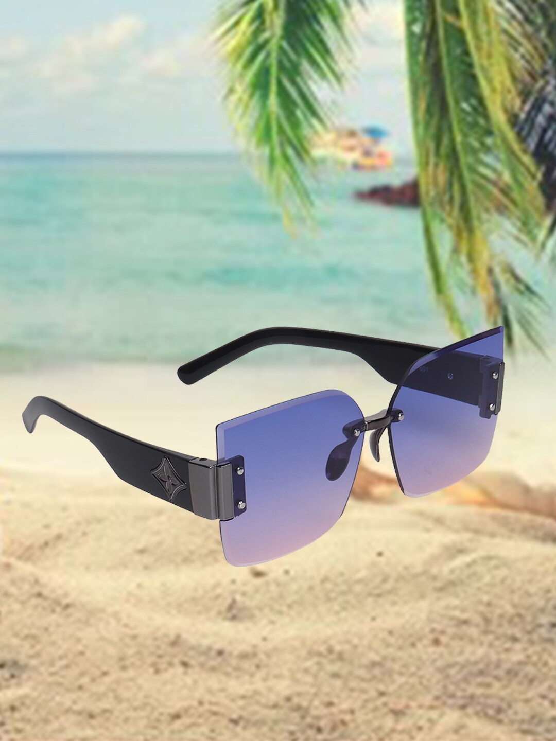 

CELEBRITY SUNGLASSES Square Sunglasses with UV Protected Lens CLSG-610-01, Blue