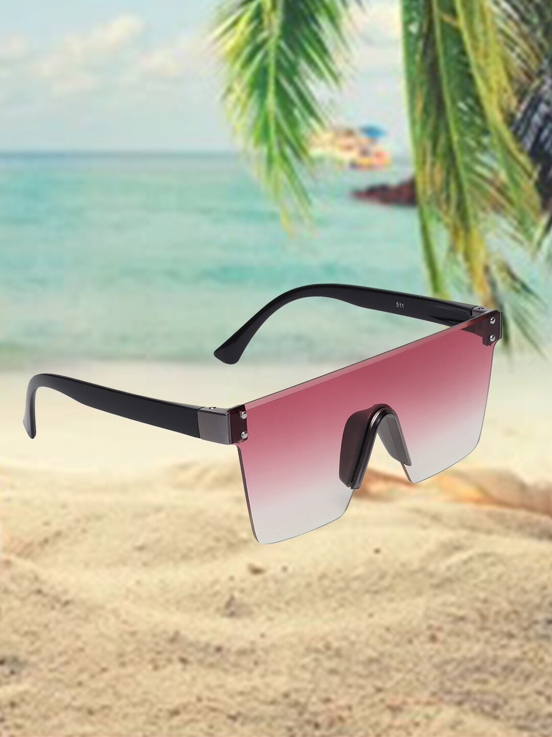 

CELEBRITY SUNGLASSES Lens & Square Sunglasses with UV Protected Lens, Pink