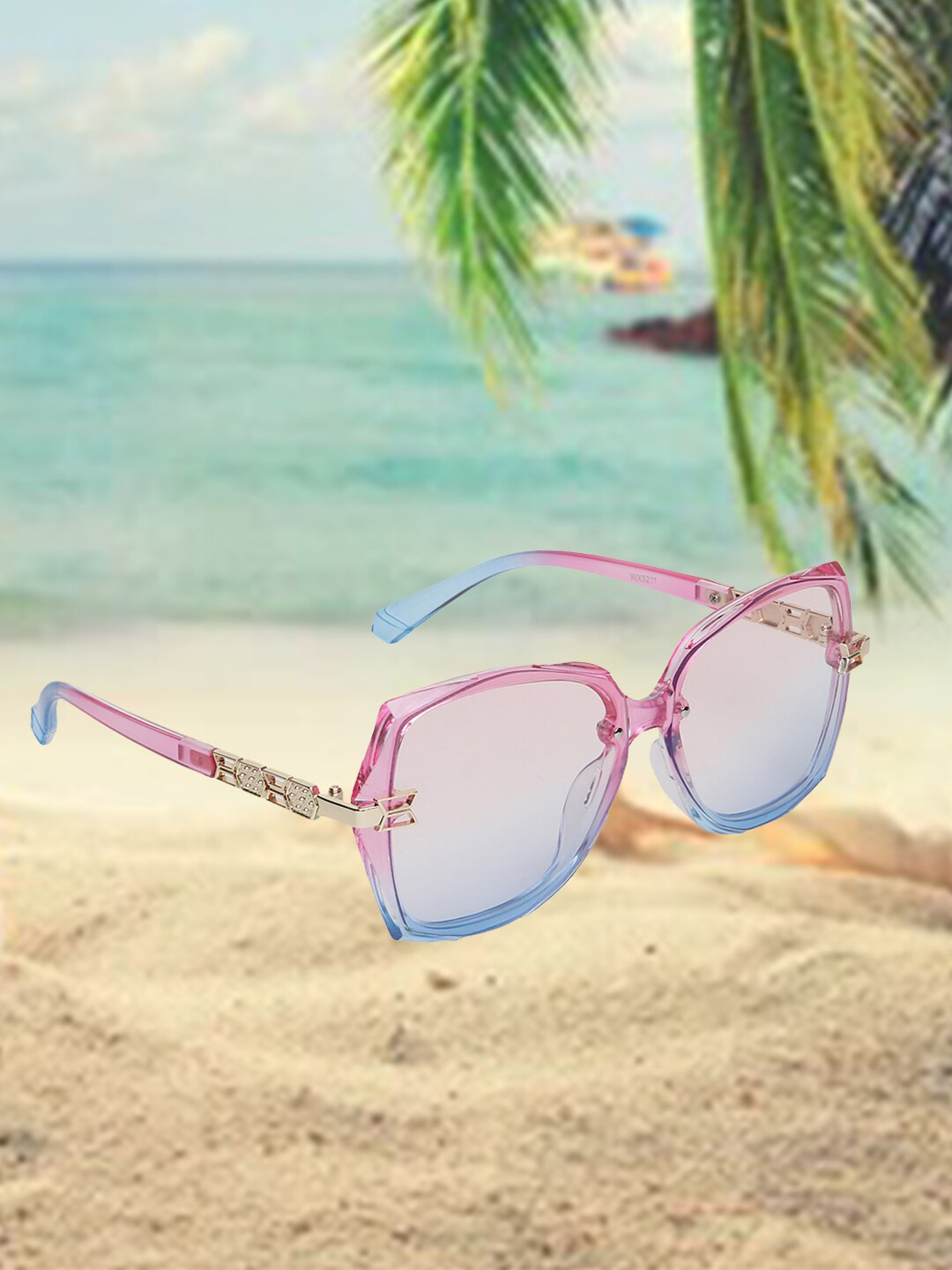 

CELEBRITY SUNGLASSES Lens & Square Sunglasses with UV Protected Lens, Pink