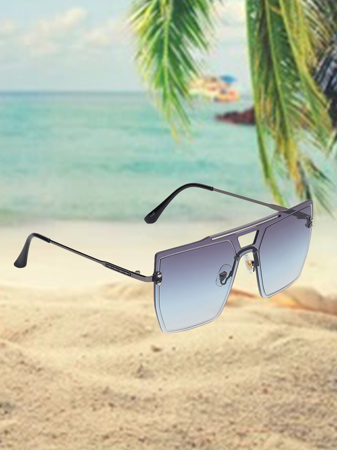 

CELEBRITY SUNGLASSES Lens & Square Sunglasses with UV Protected Lens, Blue