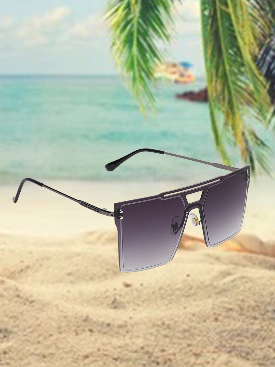 

CELEBRITY SUNGLASSES Lens & Square Sunglasses with UV Protected Lens, Grey