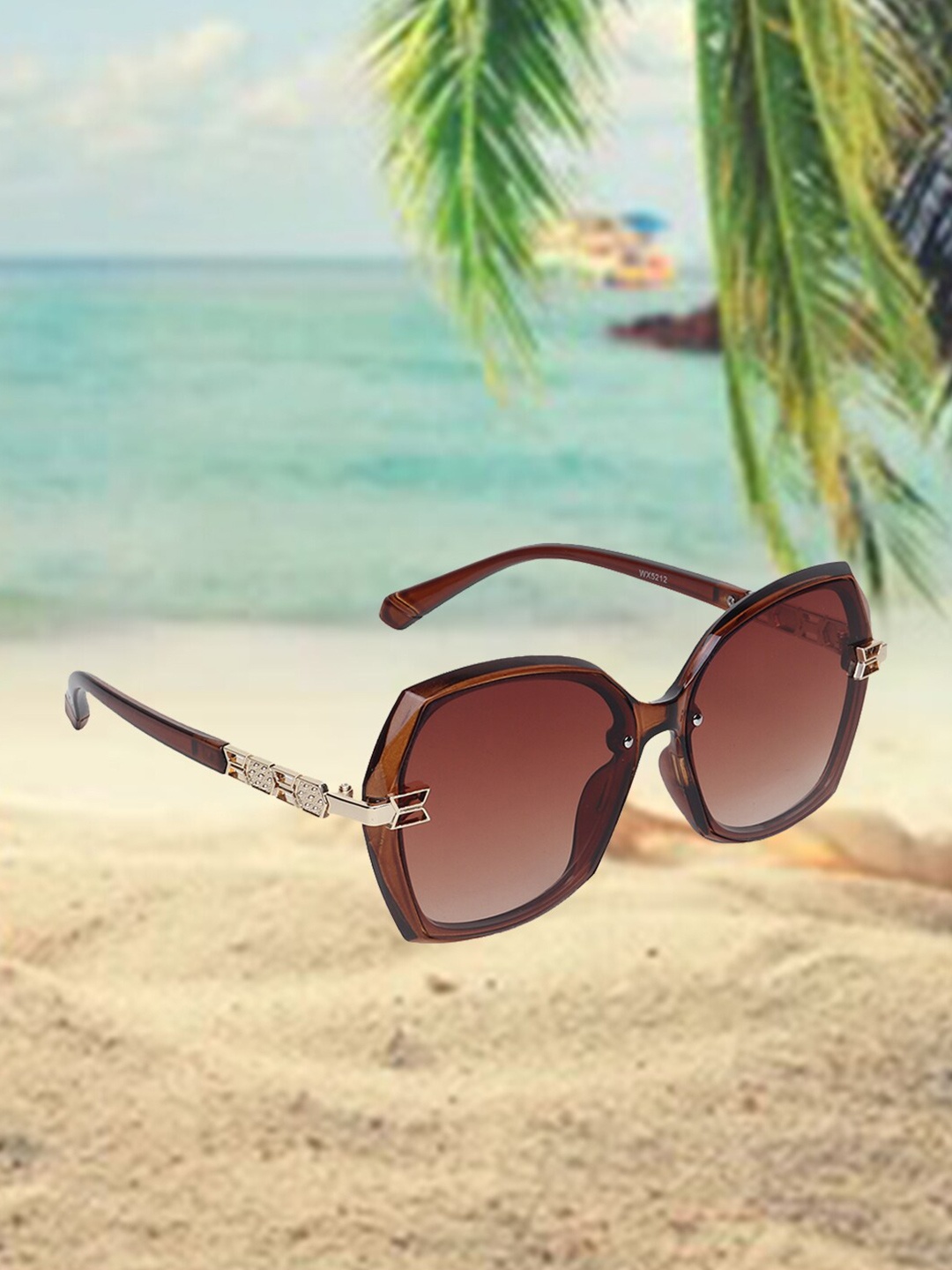 

CELEBRITY SUNGLASSES Square Sunglasses With UV Protected Lens-CLSG-5211-02, Brown