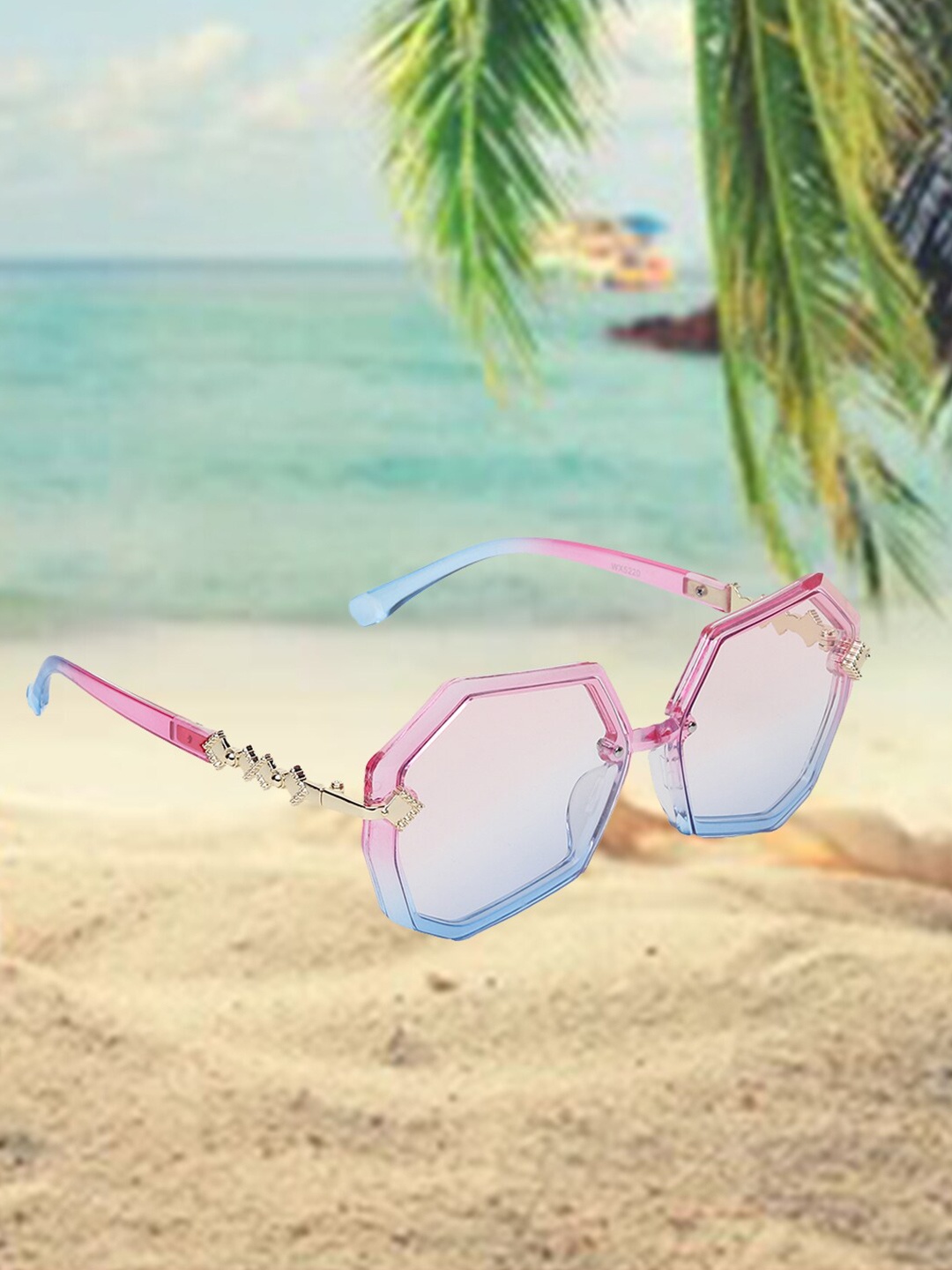

CELEBRITY SUNGLASSES Square Sunglasses with UV Protected Lens, Pink