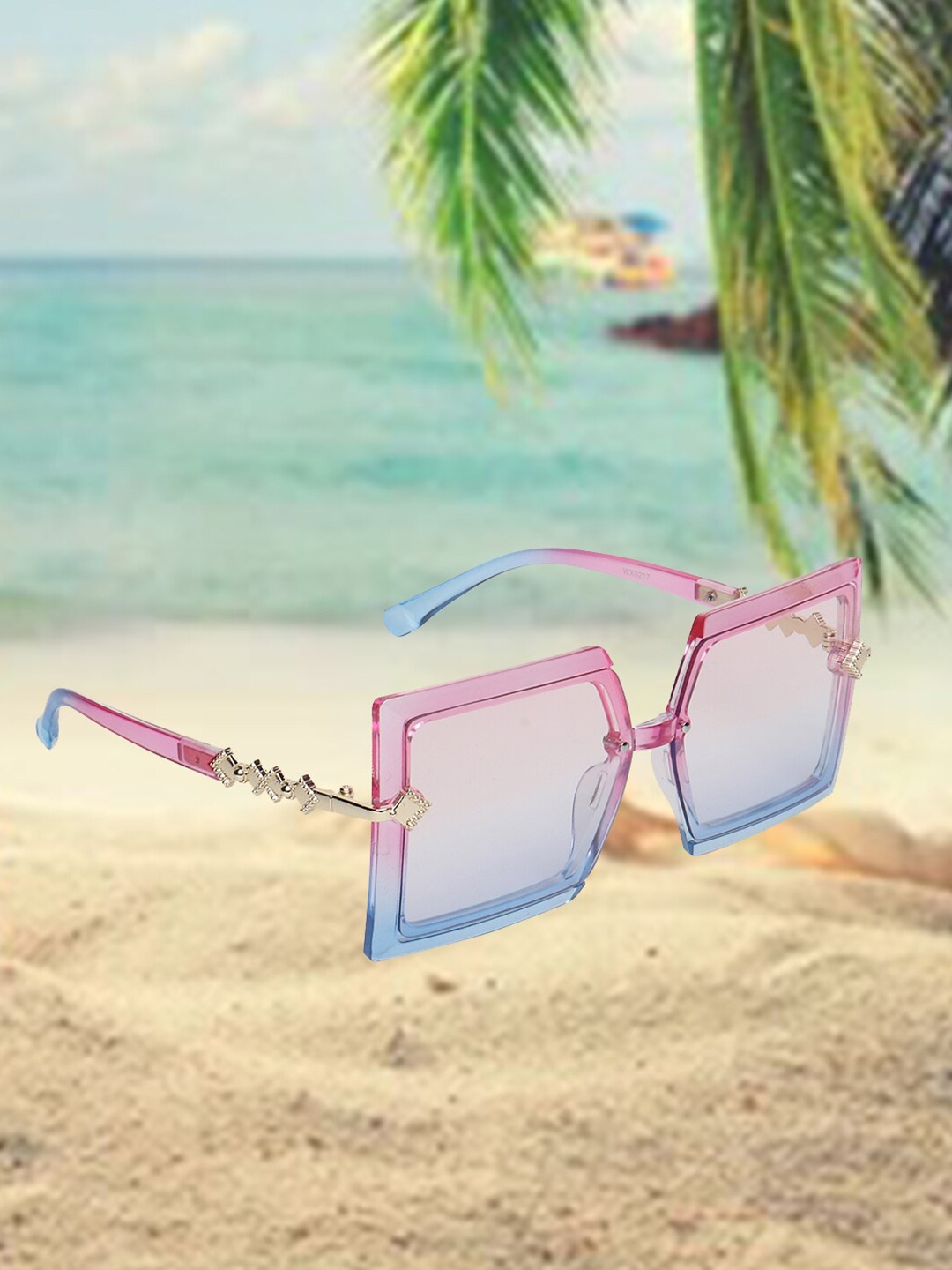 

CELEBRITY SUNGLASSES Lens & Square Sunglasses with UV Protected Lens, Pink