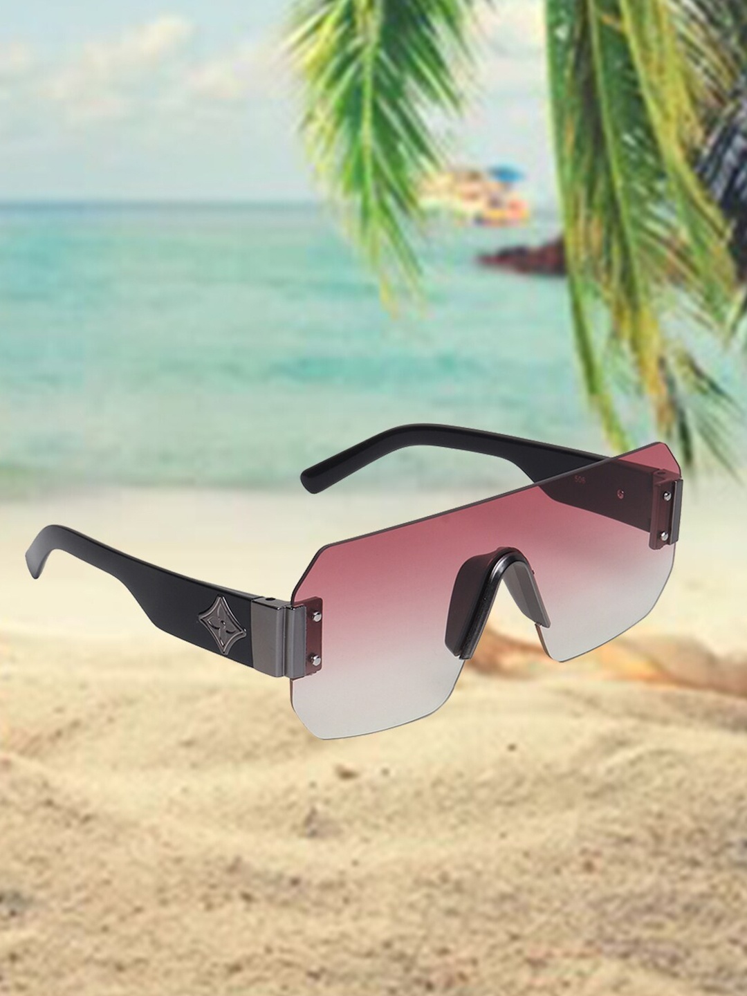 

CELEBRITY SUNGLASSES Lens & Square Sunglasses With UV Protected Lens CLSG-506-03, Red