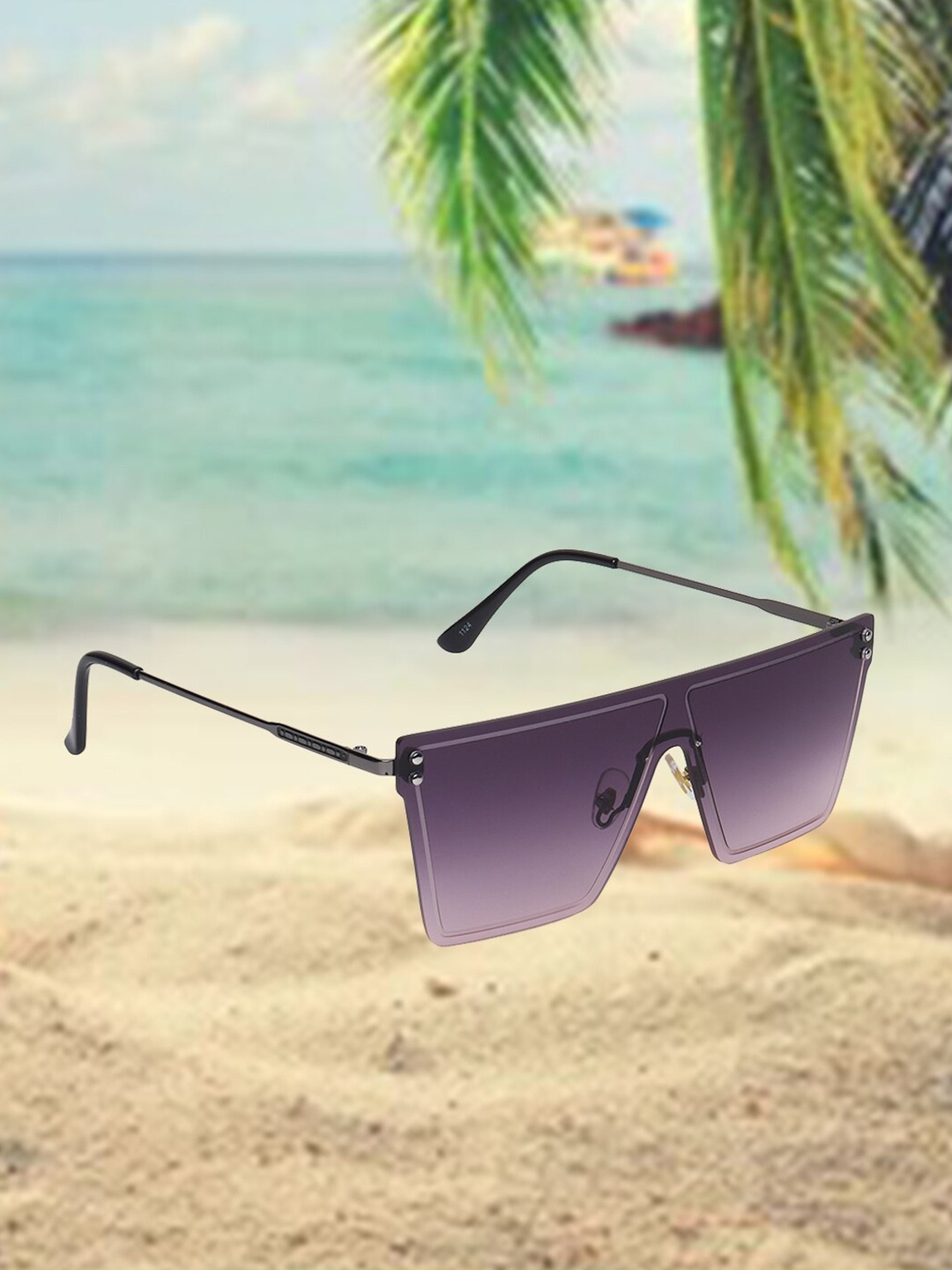 

CELEBRITY SUNGLASSES Shield Sunglasses with UV Protected Lens CLSG-1124-07, Purple