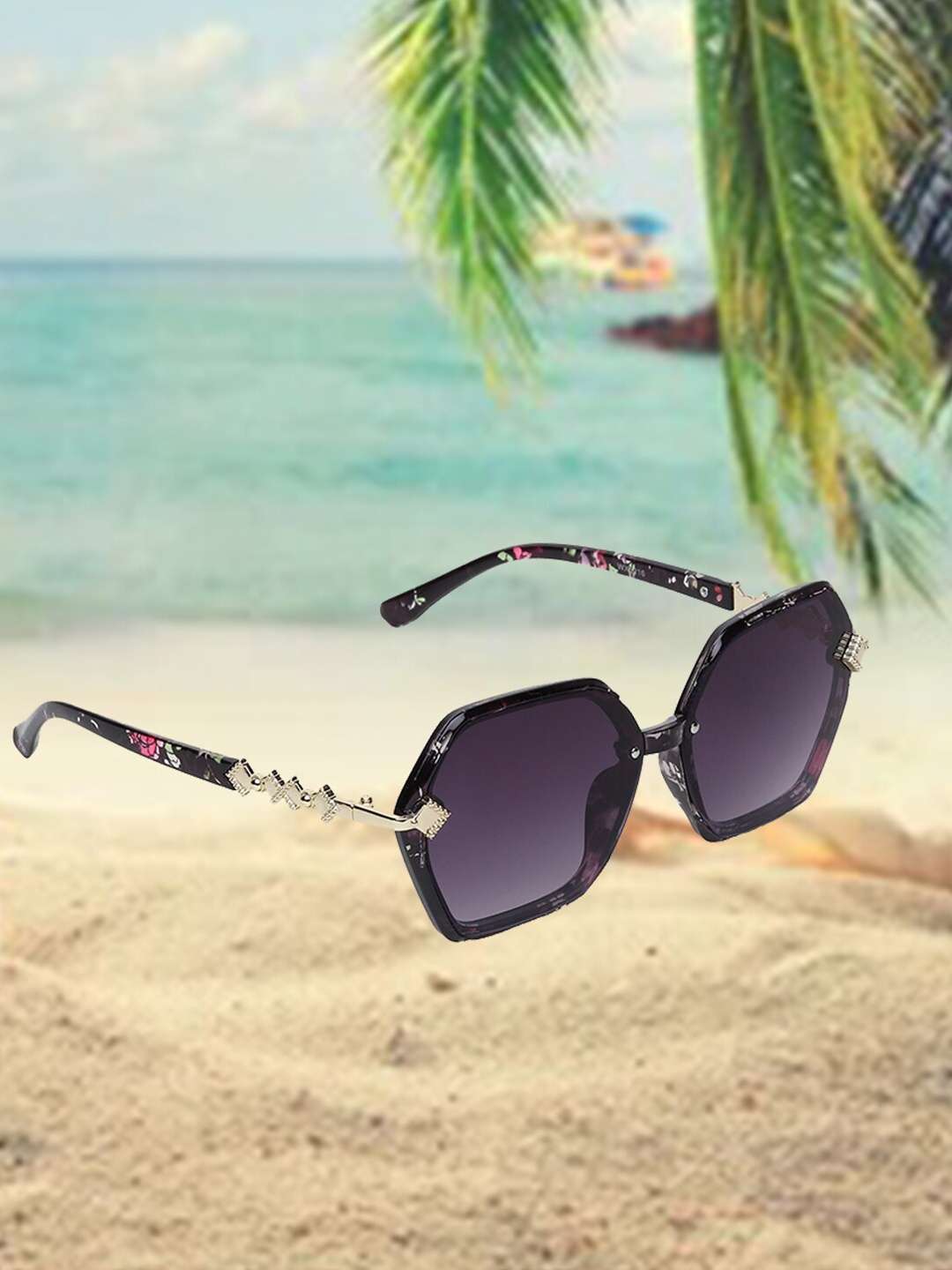

CELEBRITY SUNGLASSES Lens & Round Sunglasses With UV Protected Lens CLSG-5216-03, Grey