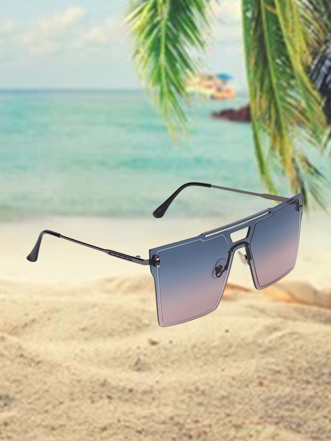 

CELEBRITY SUNGLASSES Square Sunglasses with UV Protected Lens, Grey