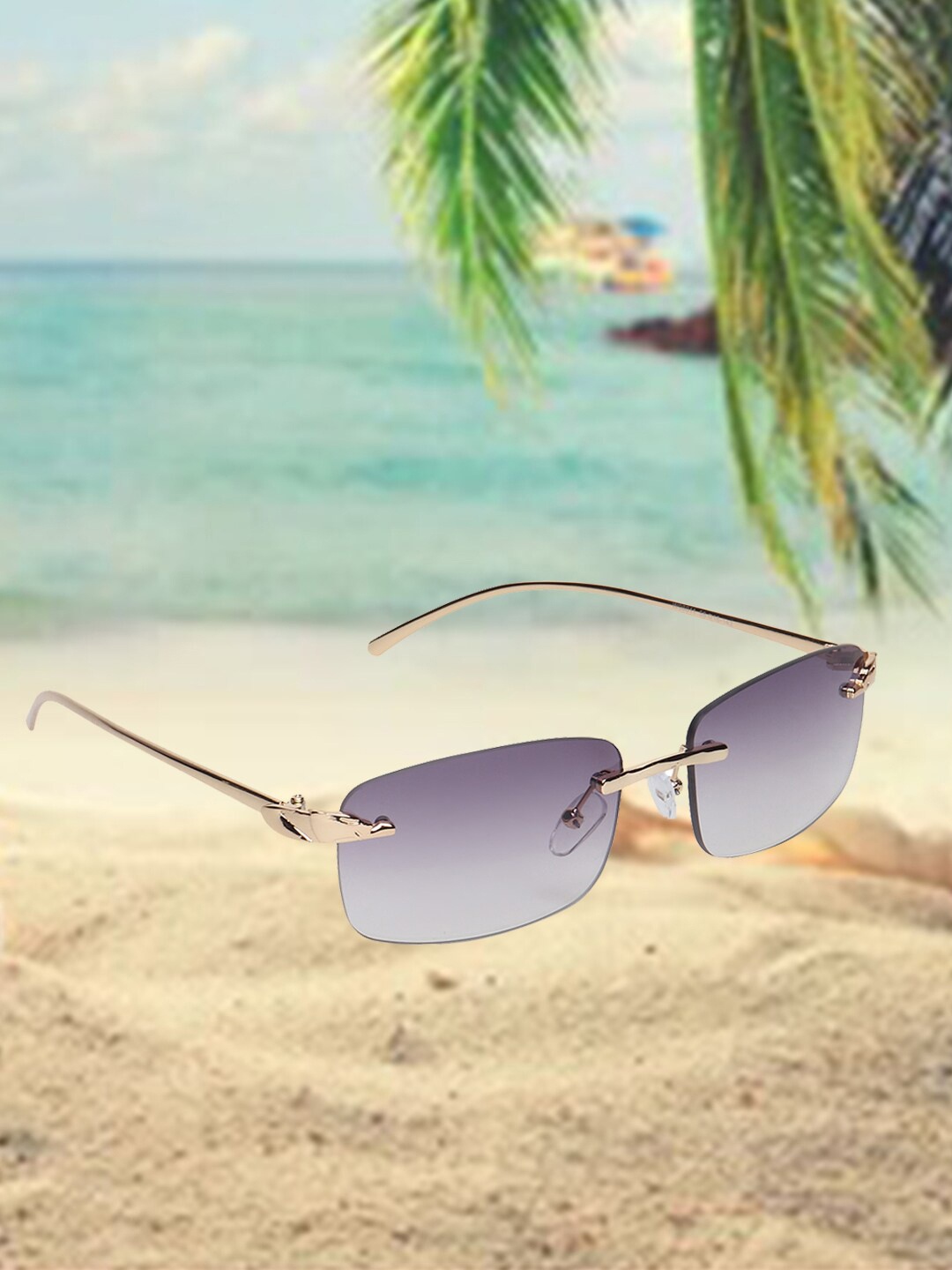 

CELEBRITY SUNGLASSES Full Rim Rectangle Sunglasses with UV Protected Lens CLSG-98011-01, Grey