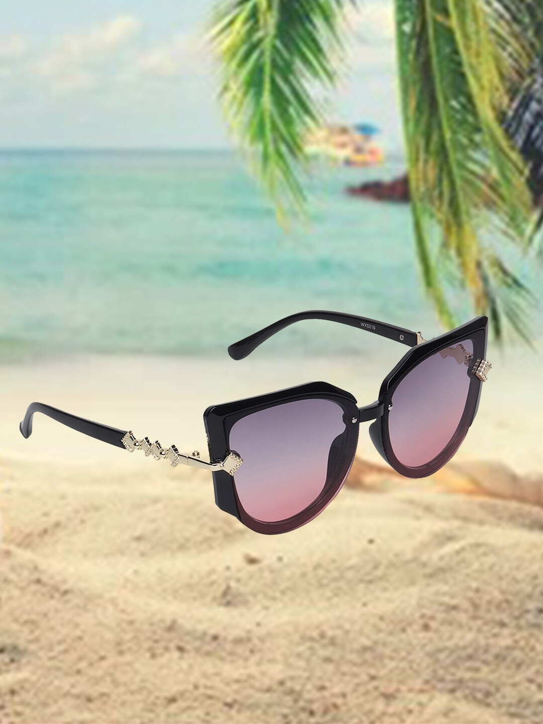 

CELEBRITY SUNGLASSES Lens & Cateye Sunglasses with UV Protected Lens, Purple