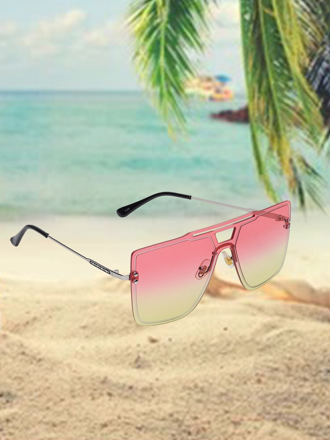 

CELEBRITY SUNGLASSES Square Sunglasses with UV Protected Lens- CLSG-1125-06, Pink