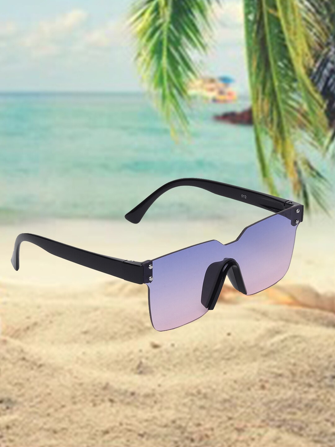 

CELEBRITY SUNGLASSES Rectangle Sunglasses with UV Protected Lens, Purple
