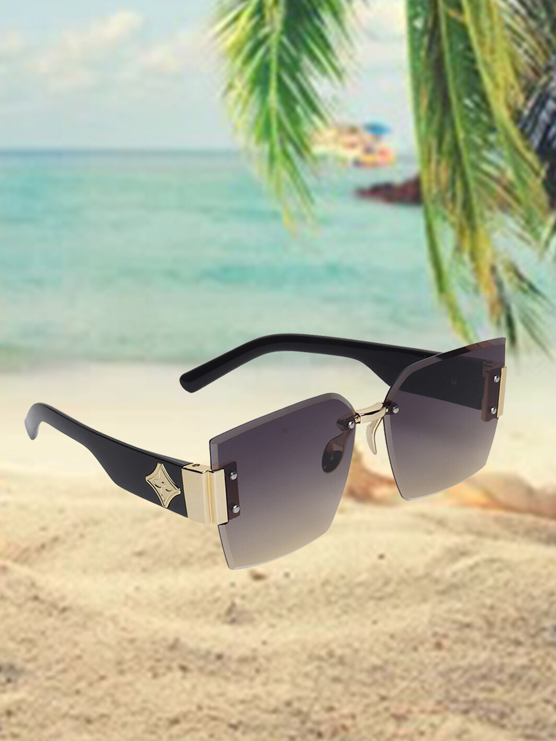 

CELEBRITY SUNGLASSES Oversized Sunglasses with UV Protected Lens, Black