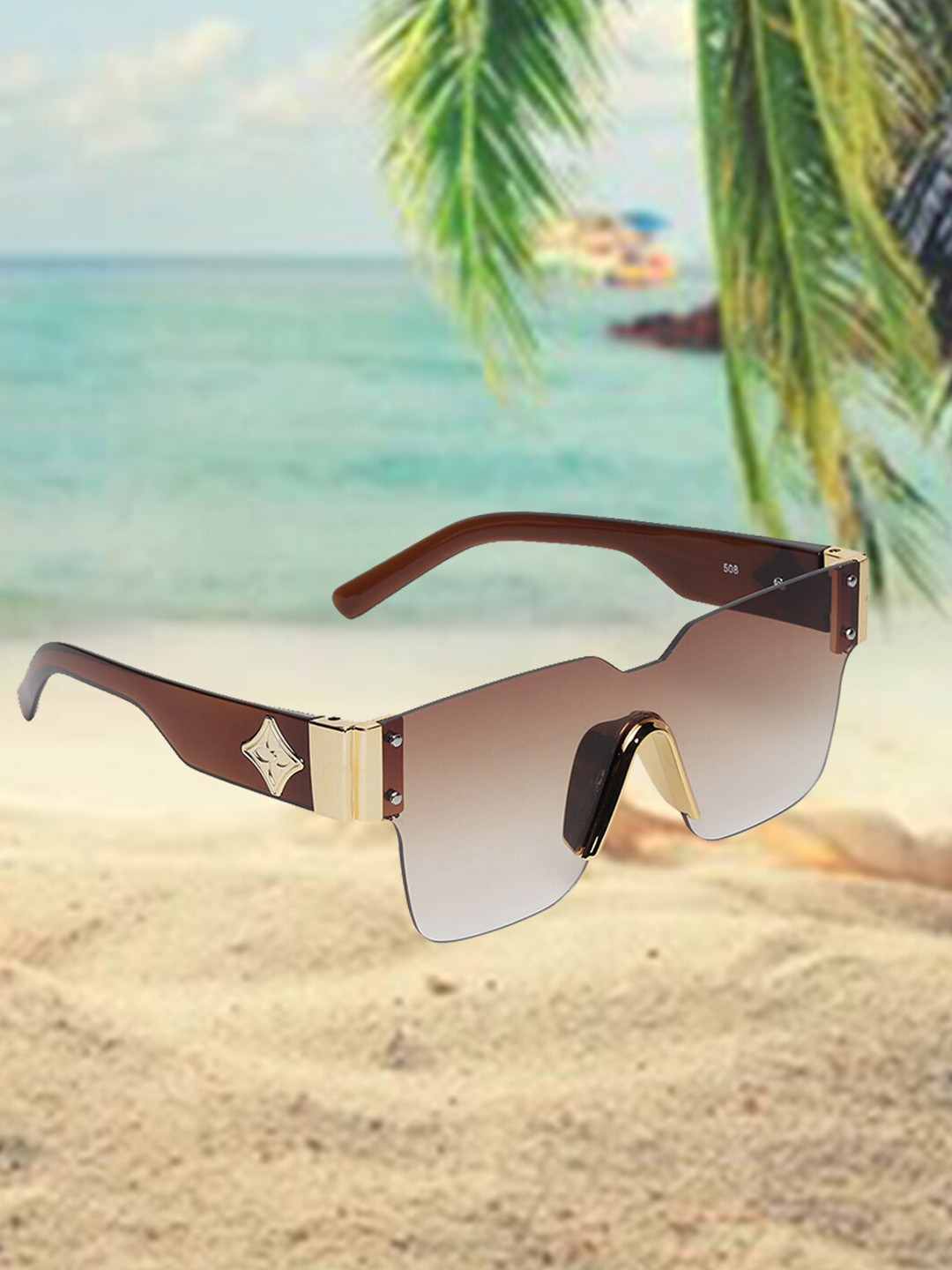 

CELEBRITY SUNGLASSES Full Rim Square Sunglasses with UV Protected Lens CLSG-508-02, Brown