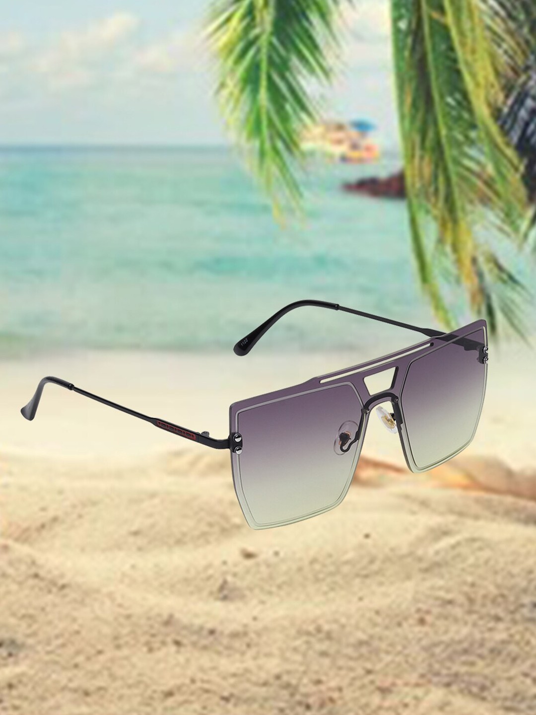 

CELEBRITY SUNGLASSES Lens & Square Sunglasses with UV Protected Lens, Grey