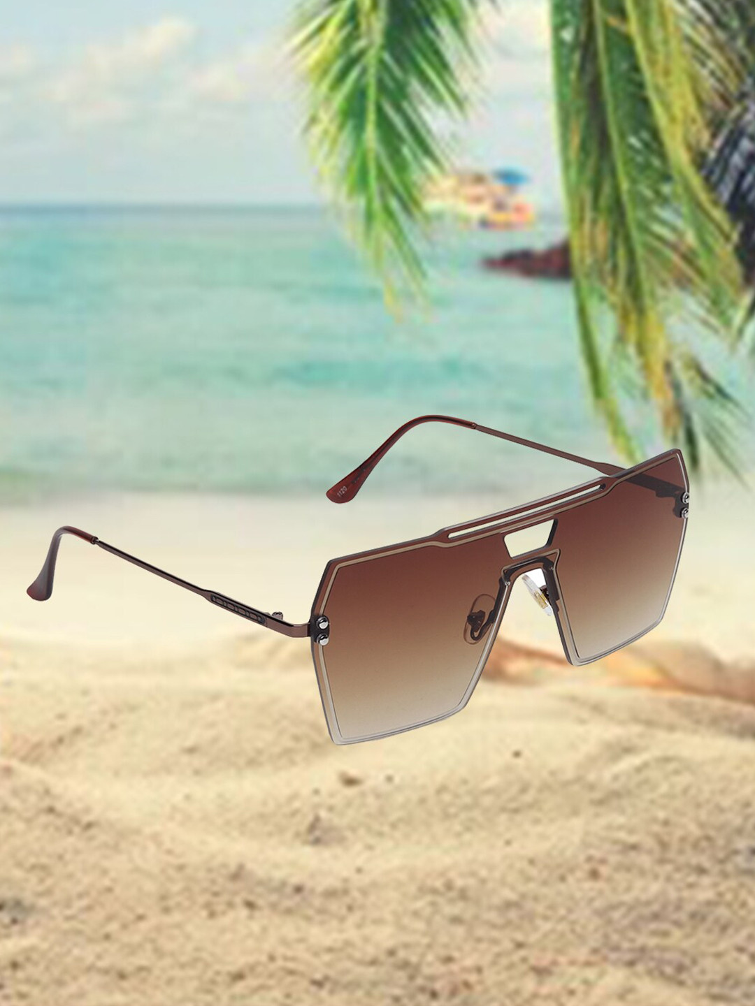 

CELEBRITY SUNGLASSES Square Sunglasses With UV Protected Lens CLSG-1120-02, Brown