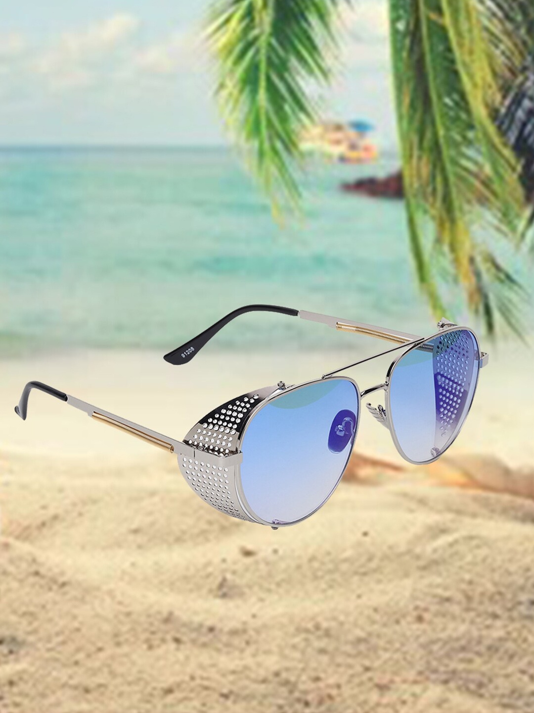 

CELEBRITY SUNGLASSES Lens & Aviator Sunglasses with UV Protected Lens, Blue