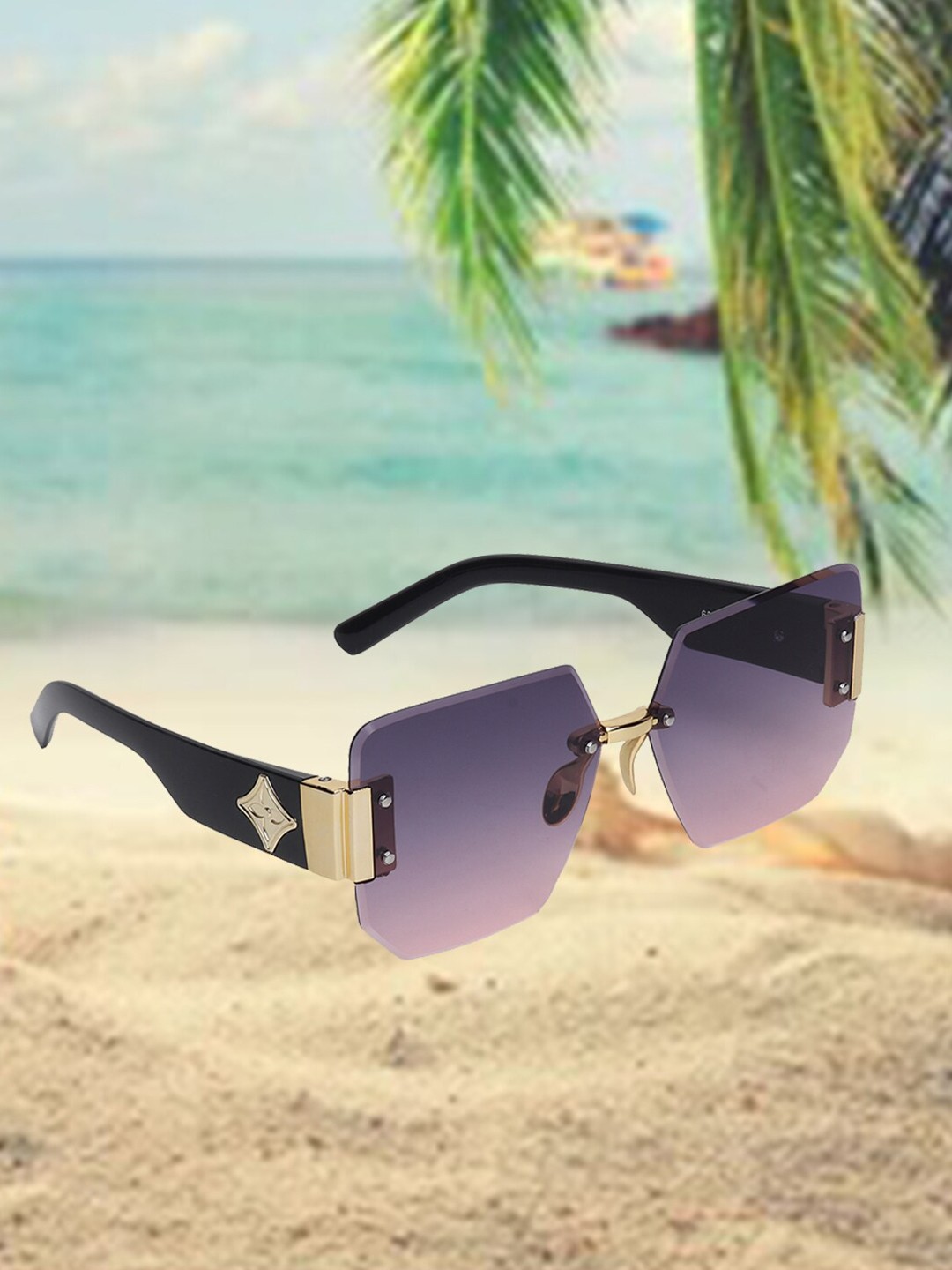 

CELEBRITY SUNGLASSES Square Sunglasses with UV Protected Lens CLSG-619-01, Grey