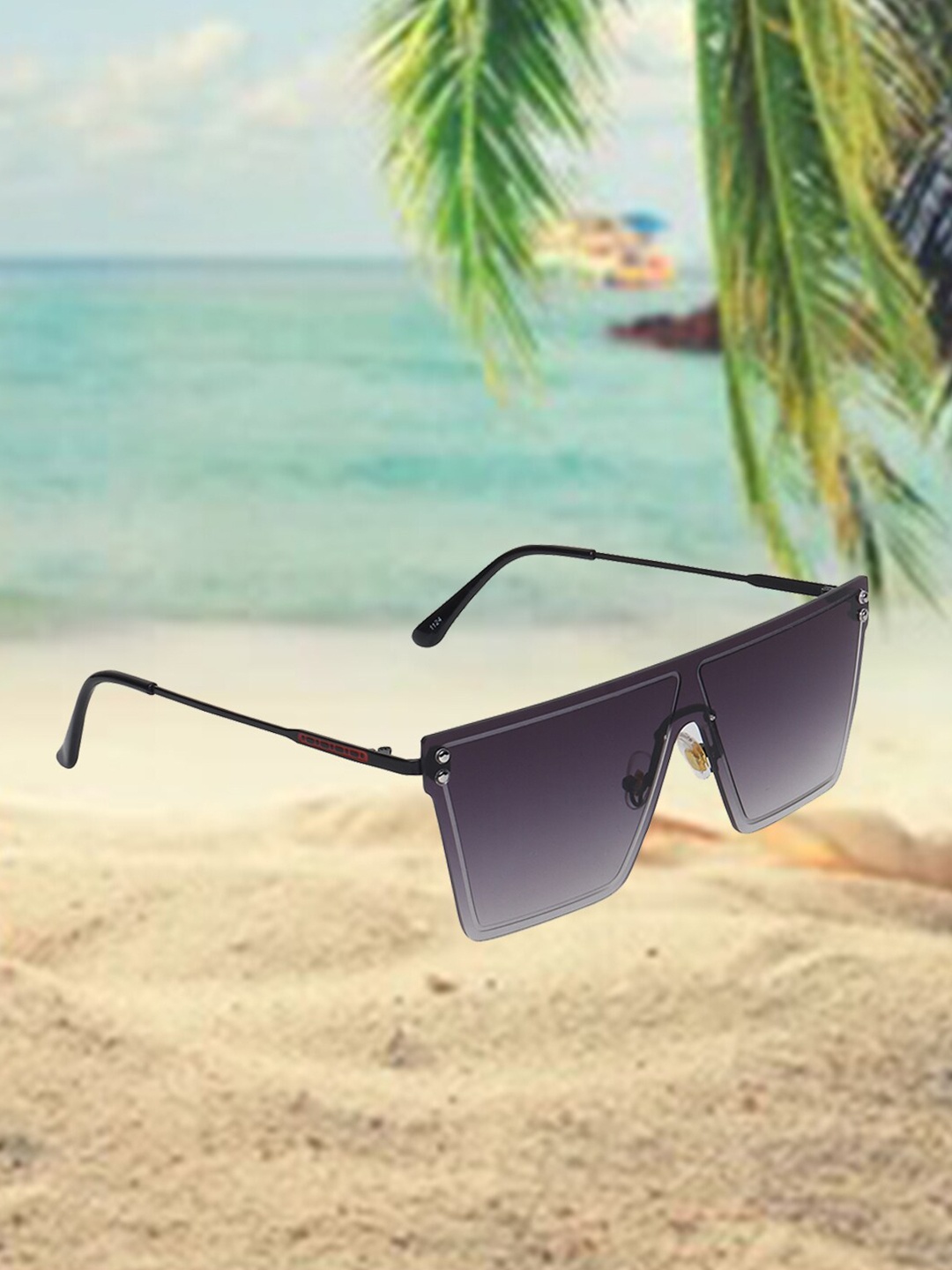 

CELEBRITY SUNGLASSEs Square Sunglasses with UV Protected Lens CLSG-1124-01, Black