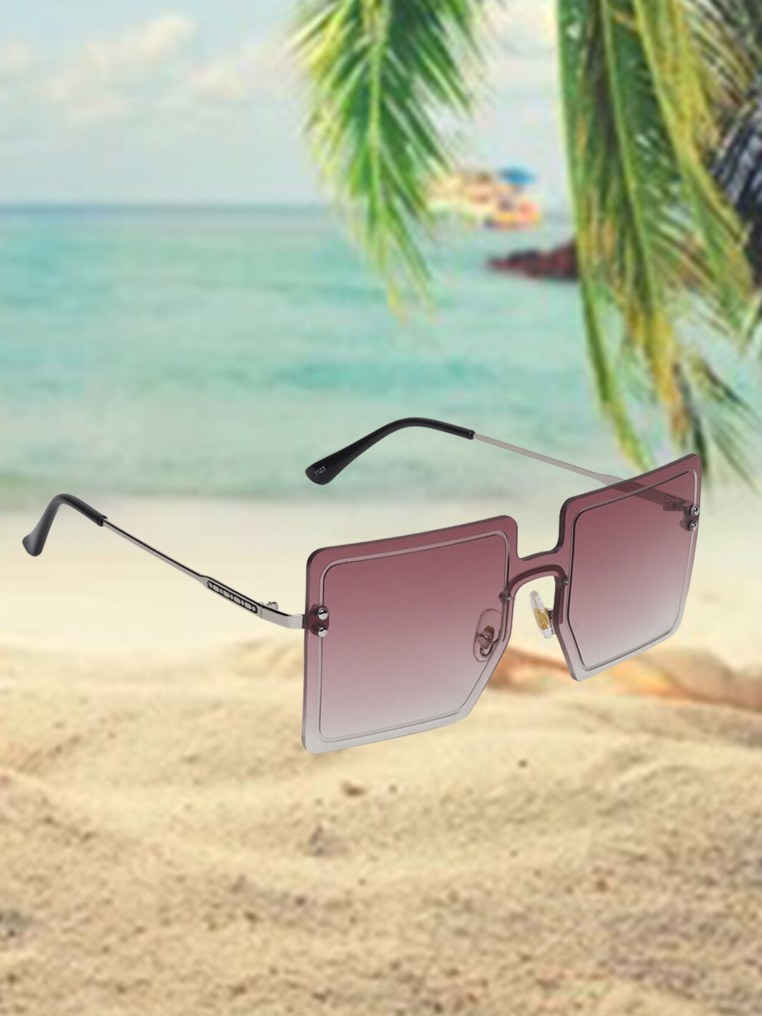 

CELEBRITY SUNGLASSES Square Sunglasses with UV Protected Lens CLSG-1123-01, Silver