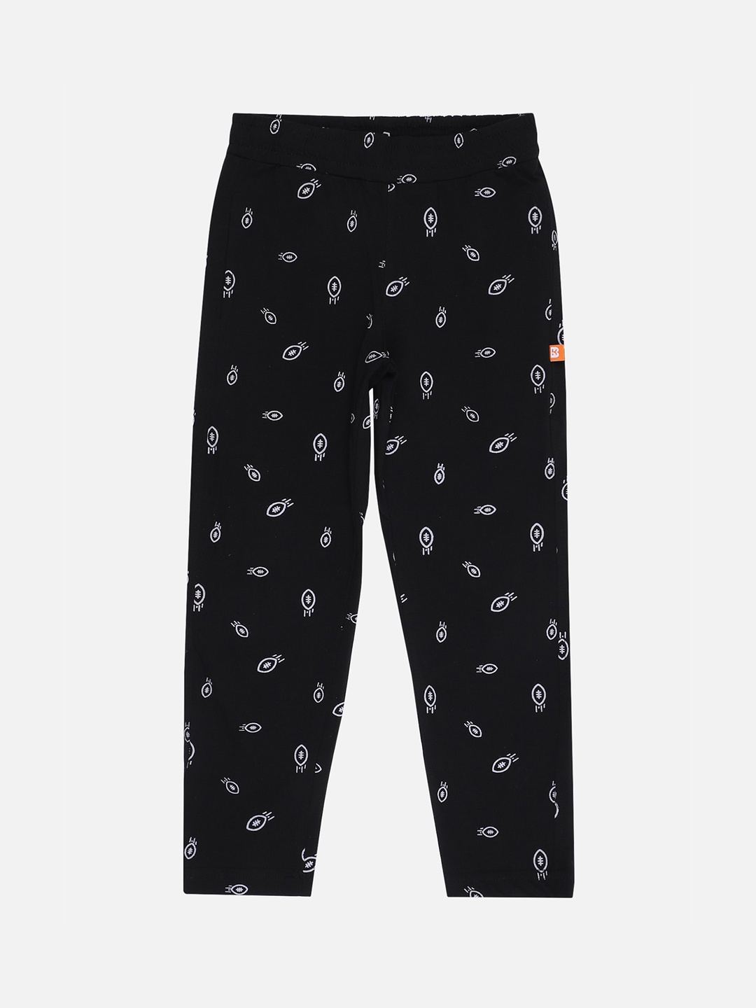 

PROTEENS Boys Conversational Printed Cotton Track Pants, Black