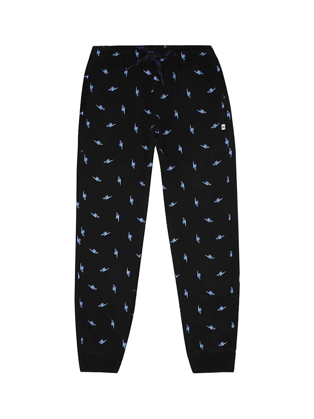 PROTEENS Boys Printed Cotton Joggers, Black